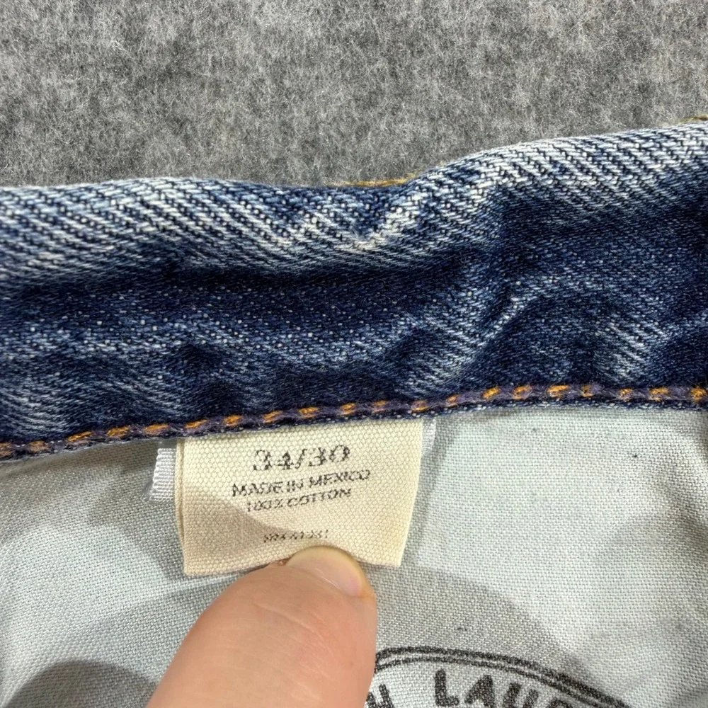 Polo Ralph Lauren Mens Straight Leg Jeans Med Wash Blue 34x30 Distressed Denim